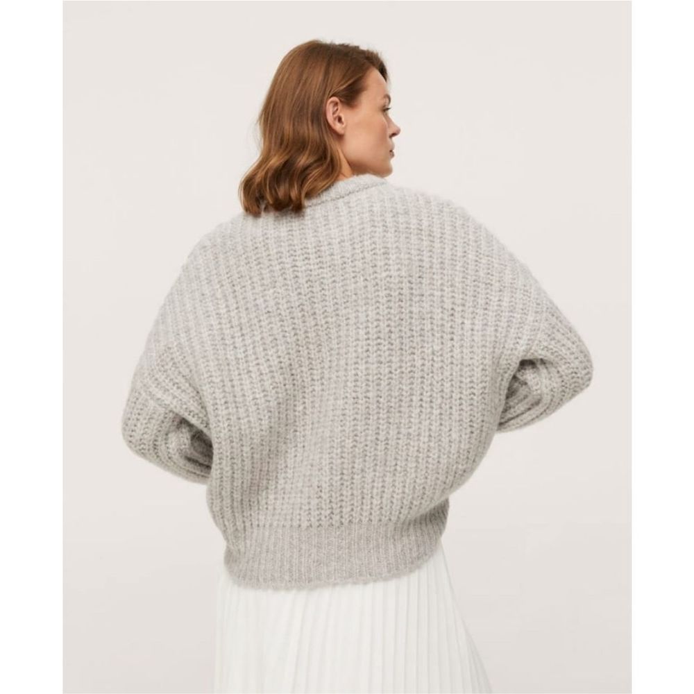 Mango Chunky Sweater Grey Size S - Picture 3 of 9